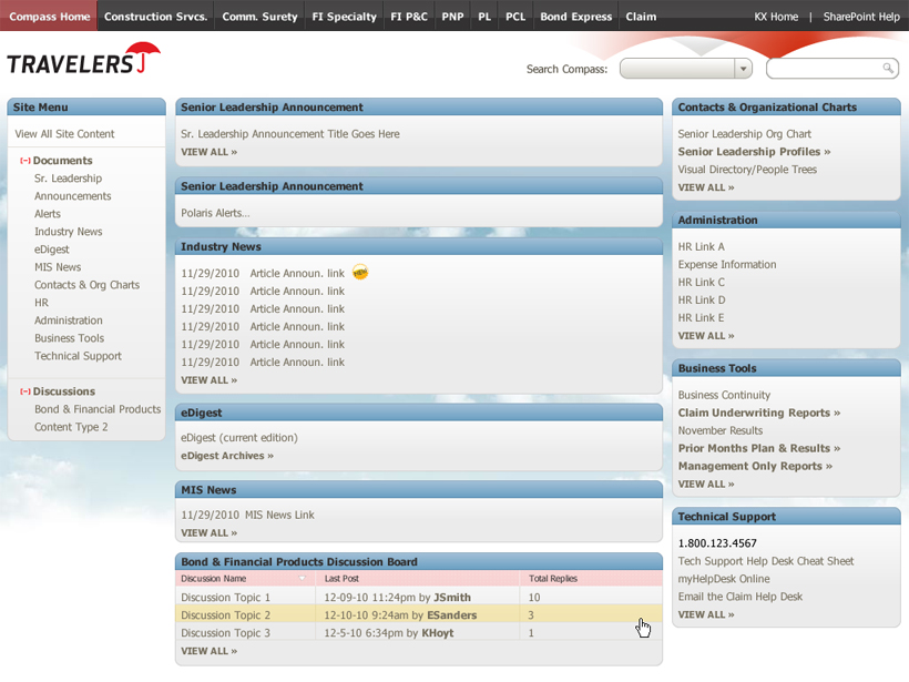 Travelers Intranet Home